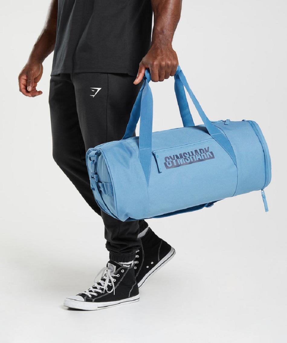 Plecaki Damskie Gymshark Bold Barrel Niebieskie | PL 2019UZG